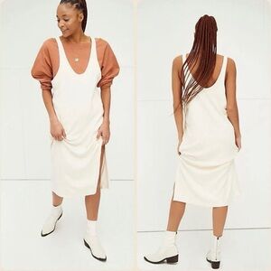 Free People Beach Be Happy Pinafore Dress Cream Size Medium